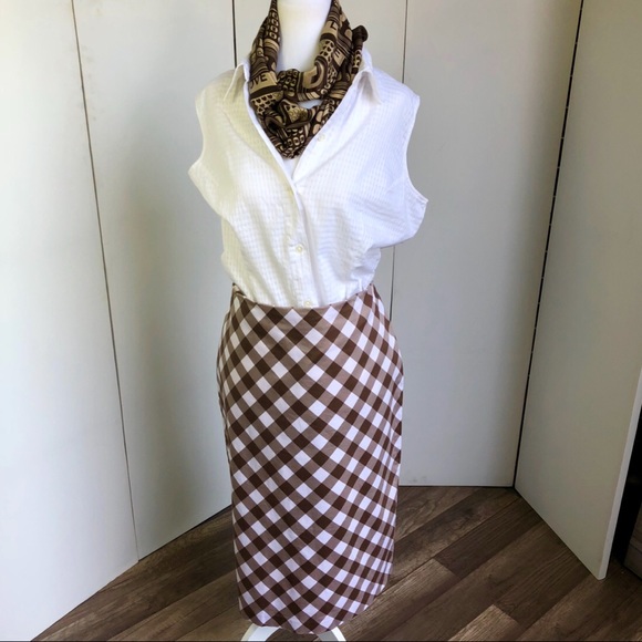 New York & Company Dresses & Skirts - New Skirt Brown/White checks